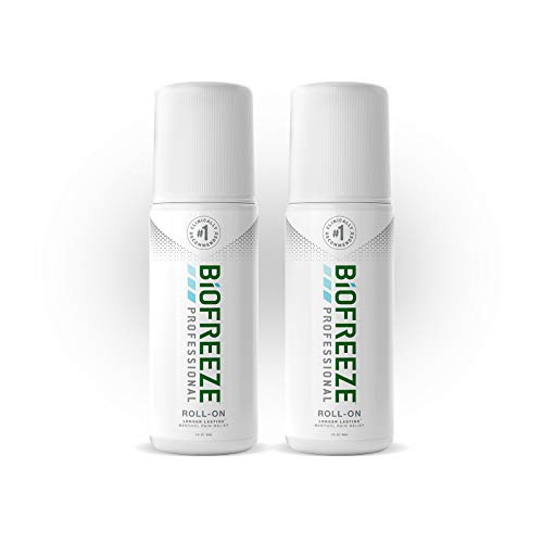 Biofreeze Professional Roll-On Pain Relief Gel, 3 oz. Bottle, Green, Pack of 2