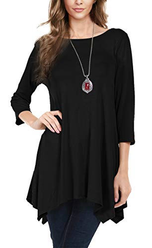 Urban CoCo Women's 3/4 Sleeve Tunic Tops Loose T Shirt Dress