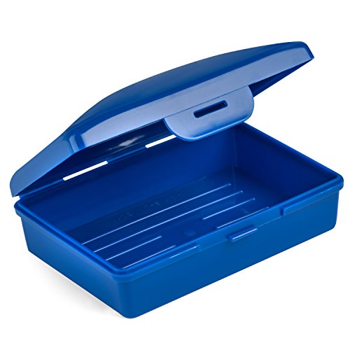 Soap Box Dish - Cobalt Blue Plastic Soap Holder - Container Perfect for Cosmetics, Travel, Camp, and Storage. Made in USA - 4 x 2.5 x 1.5 in. (Blue)