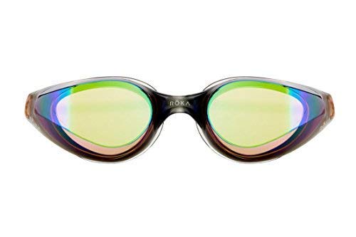 ROKA R1 Anti-Fog Swim Goggles with RAPIDSIGHT Razor Sharp Optics 2018 - Amber Mirror
