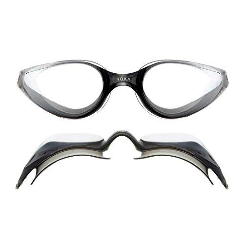 ROKA R1 Anti-Fog Swim Goggles with RAPIDSIGHT Razor Sharp Optics 2018 - Grey Mirror