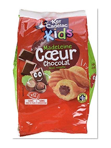 KER CADELAC Sachet de 12 Madeleines Cœur Chocolat 35 g - Lot de 3