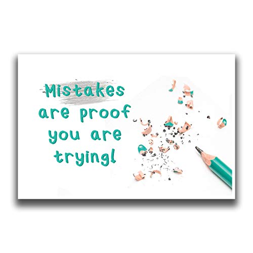 JSC377 Mistakes Are Proof You Are Trying Classroom Poster | 18-Inches By 12-Inches | Premium 100lb Gloss Poster Paper