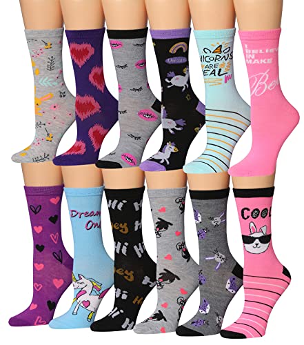 Tipi Toe Women's Fashion Novelty Animal Characters Cartoon Cat Panda Penguin Crew Socks