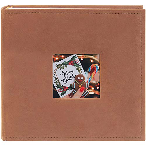 Book Cover Golden State Art, Family Holiday Photo Album for Christmas, Vacation, Anniversary Photography Book for 200 4x6 Pockets with Memo, 2 Per Page Large Capacity (Suede Cover - Rusty Bronze)