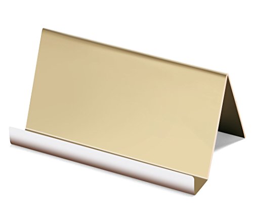 NIPOLE High-end Business Card Holder Stainless Steel Mirror Polish Desk Accessory Business Card Display Stand Rack Office Organizer (Champaign Gold)