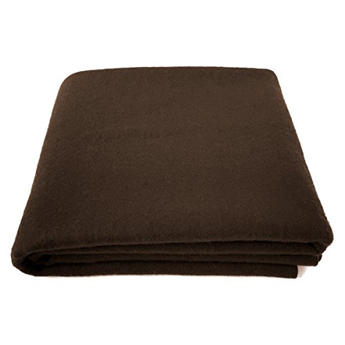 Book Cover EKTOS 80% Wool Blanket, Brown, Light & Warm 3.7 lbs, Large Washable 66
