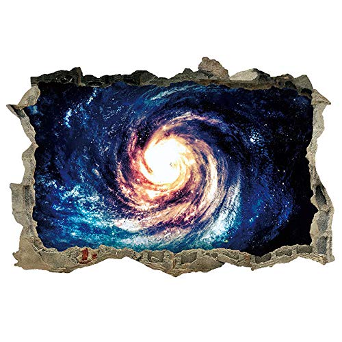 Book Cover DNVEN Galaxy Wall Arts Decals Waves Space Porthole Window Milky Way Galaxy 3D Windows View Decors Removable Galaxy Space Planets Stickers 23 inches x 15 inches
