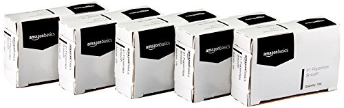 Book Cover Amazon Basics No. 1 Paper Clips, Smooth, 100 Clip per Box, 10-Pack