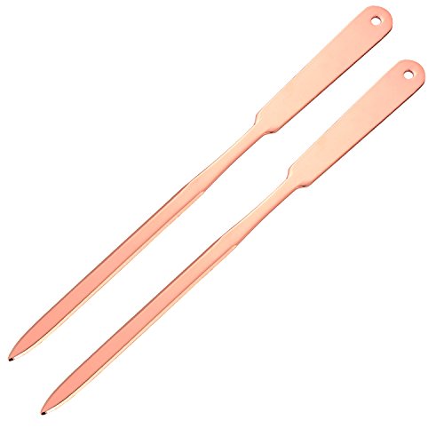 Outus 2 Pack Pink Letter Openers Gold Envelope Opener Slitter Stainless Steel Hand Letter Opener Knife Lightweight Slitter