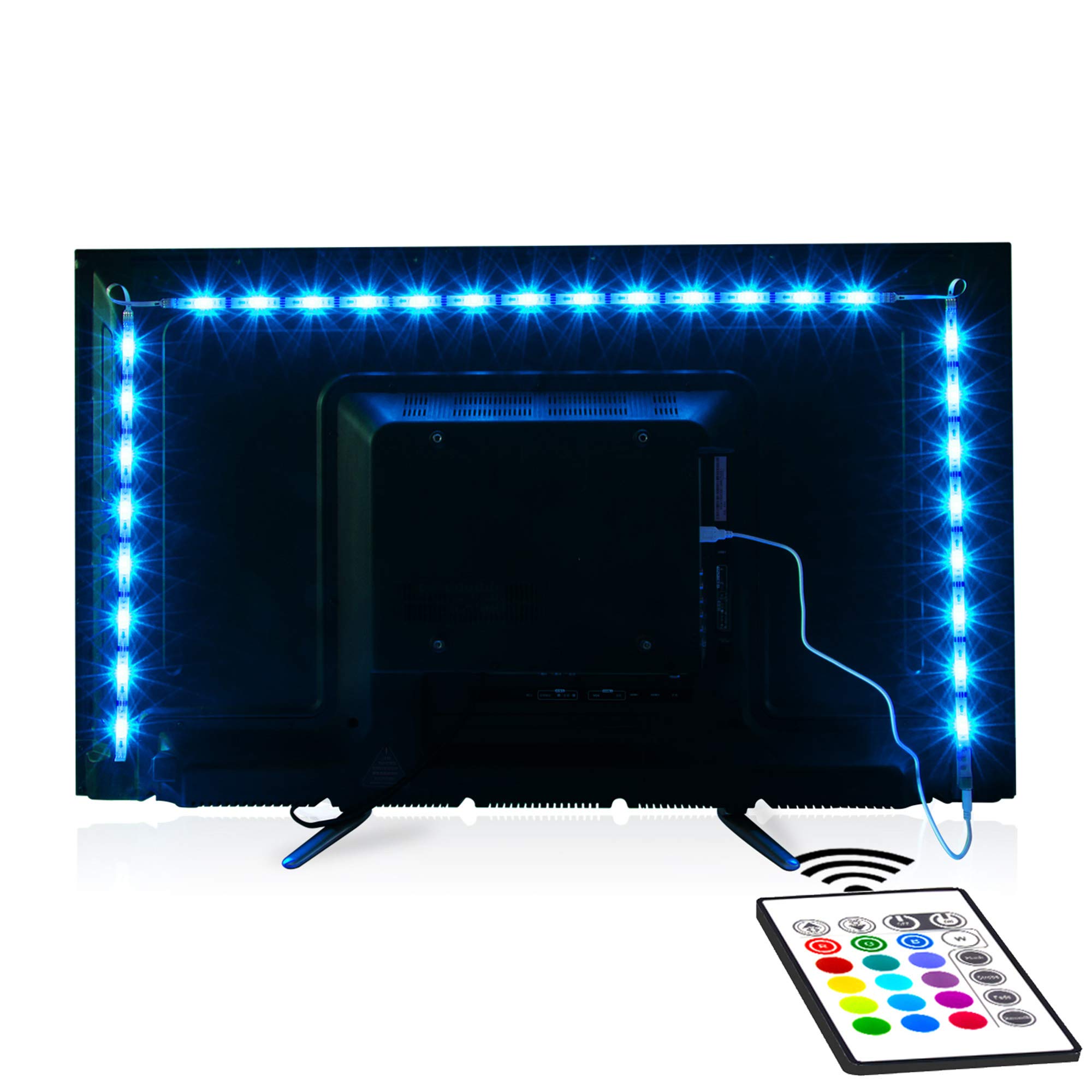 Tv Led Backlight,Maylit Pre-Cut 6.56ft Led Strip Lights for 40-60in Tv,4Pcs USB Powered Tv Lights kit with Remote,RGB Bias Lighting for Room Decor 6.56FT for 40''-60'' TV