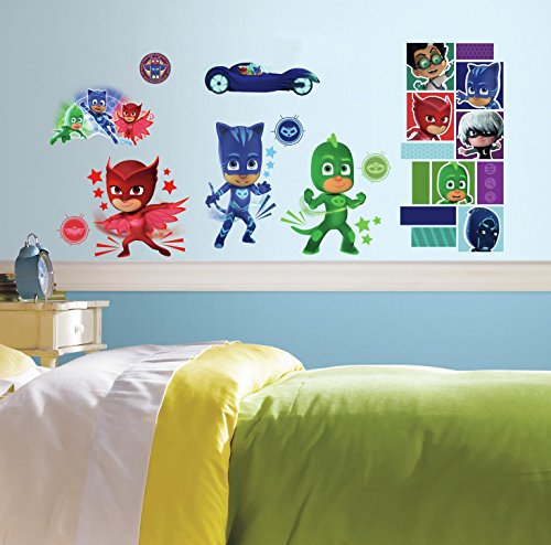 Book Cover RoomMates PJ Masks Peel And Stick Wall Decals ,9 inches X 17.375 inches - RMK3586SCS