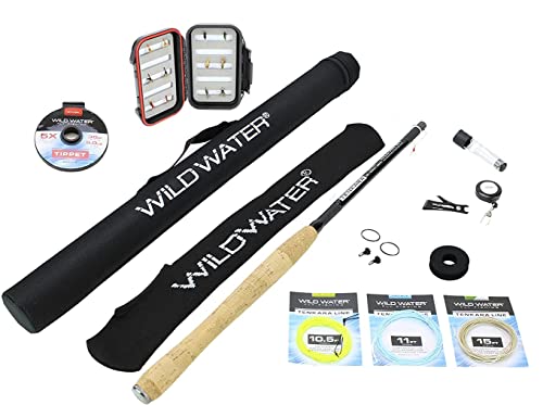 Book Cover Wild Water Complete Tenkara Fly Fishing Starter Package, 12 Foot Extendable Graphite Rod, 9 Section Rod Pole Kit, Includes 22-Inch Hard Tube Case, Rod Sock, Fly Box, Flies and Three Lines