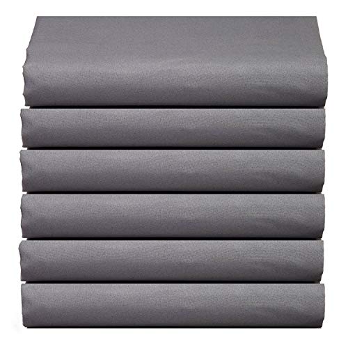Book Cover (6-Pack) Luxury Fitted Sheets! Premium Hotel Quality Elegant Comfort Wrinkle-Free 1500 Thread Count Egyptian Quality 6-Pack Fitted Sheet with Storage Pockets on Sides, Twin/Twin XL Size, Gray