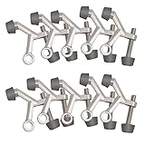 Design House Door Stops, Rubber Cushion Tips, Heavy Duty Zinc Alloy, Easy Installation, Satin Nickel, 10-Pack, 2.125 in. L x 1.9375 in.H, 181784