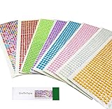 DoTebpa 4032 Pieces 6 mm Colorful Bling Rhinestone Sticker Sheet Gem Diamond self Adhesive for Scrapbooking Embellishments and DIY Crafts, Wedding, Decoration