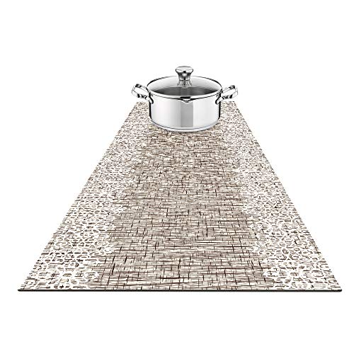 Fennoma Hotrun 2 in 1 Trivet and Decorative Table Runner Handles Heat Up to 356F, Anti Slip, Waterproof, and Convenient for Hot Dishes and Pots (Wood & Lace)