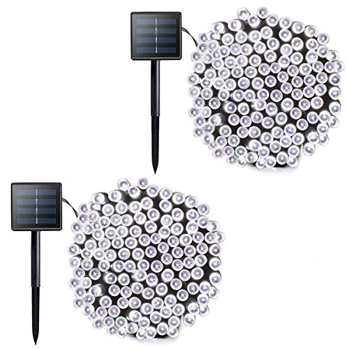 VMANOO Solar Outdoor String Christmas Lights 72Ft 200 LED 8 Modes Patio Lighting for Outside Yard Gazebo Party Wedding Tents Porch Xmas Garden Backyard Tree Decorations Balcony Decor Lights BS2P