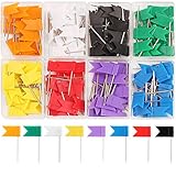 SUBANG 160 Pieces Push Pins Map Flag Push Tacks, Assorted 7 Colors