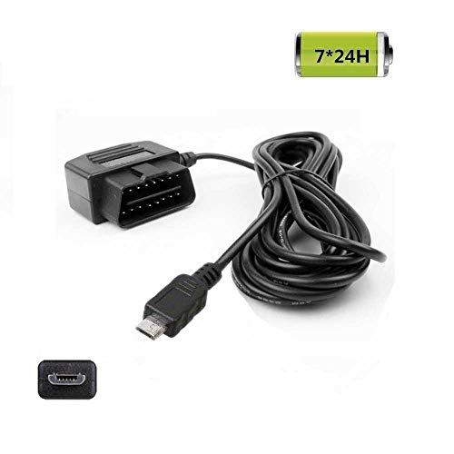 Book Cover REARMASTER Universal OBD Power Cable for Dash Camera,24 Hours Surveillance/Acc Mode with Switch Button(Micro USB Port)