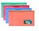 Waterproof Poly-File Folders with Top Tab, Assorted Colors, 4pcs Pack, Legal Size (Multi-Color)