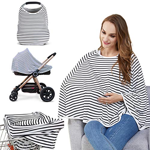 Book Cover Baby Nursing Cover & Nursing Poncho - Multi Use Cover for Baby Car Seat Canopy, Shopping Cart Cover, Stroller Cover, 360Â° Full Privacy Breastfeeding Coverage, Baby Shower Gifts for Boy&Girl