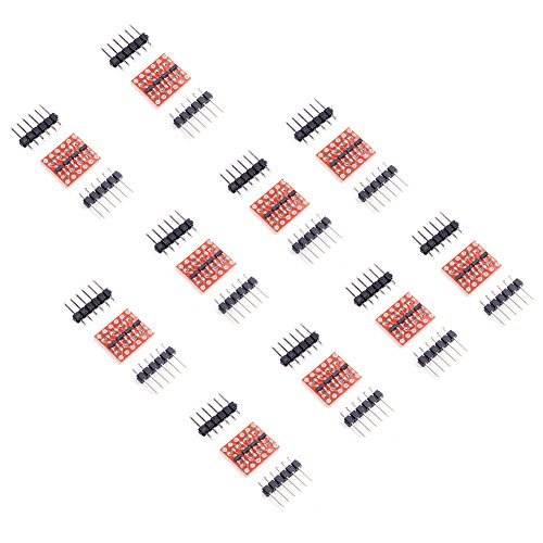 Cylewet 10Pcs 3.3V-5V 4 Channels Logic Level Converter Bi-Directional Shifter Module for Arduino (Pack of 10) CYT1076