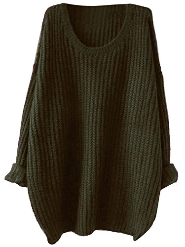 SweatyRocks Women's Embroidered Flower Oversized Knit Casual Loose Pullover Sweater