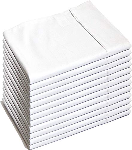 Book Cover Glarea Microfiber Pillow Cases, White, Standard Queen (Bulk Pack of 12)