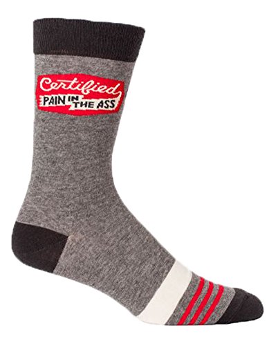 Blue Q Socks, Men's Crew, Certified Pain in The A-s, Men's Shoe Size 7-12