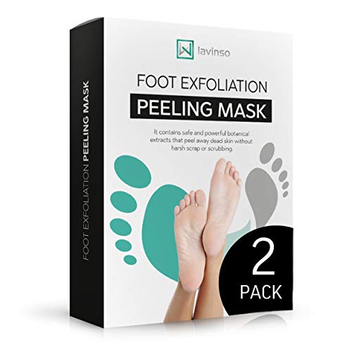 Foot Peel Mask - 2 Pack - Peeling Away Calluses and Dead Skin Cells - Make Your Feet Baby Soft - Exfoliating Peeling Natural Treatment - Repair Rough Heels - Get Soft Feet by Lavinso