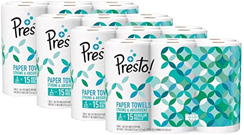 Book Cover Amazon Brand - Presto! Flex-a-Size Paper Towels, Huge Roll, 24 Count = 60 Regular Rolls