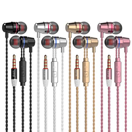 （4C） in Ear Headphones with Microphone 3.5mm Earbuds for iPhone Samsung Smart Phones Android