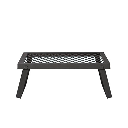 Amazon Basics Portable Folding Camping Grill Grate, X-Large, Black Steel, 40 x 18 x 9 Inches