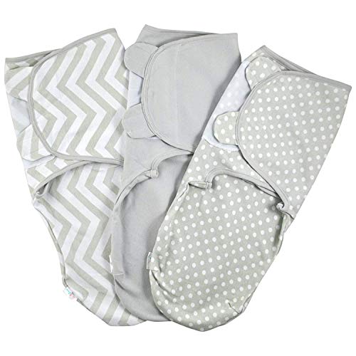 Gigoteuse d’Emmaillotage Couverture Bébé Naissance Nourrissons – Lot de 3 Couverture Emmaillotage Bebe Nid d’Ange Unisex – Langes 100% Coton - Gris 0-3 Mois
