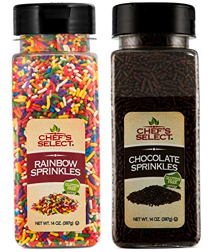 Chefs Select Decorative Rainbow and Chocolate Sprinkles Variety Pack -14oz
