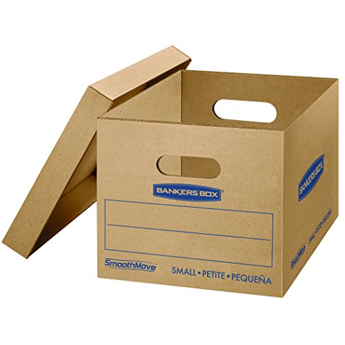 Book Cover Bankers Box SmoothMove Classic Moving Boxes, Tape-Free Assembly, Easy Carry Handles, Small, 15 x 12 x 10 Inches, 10 Pack (7714901)