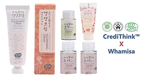 Whamisa Organic Flowers Nourishing Cream 1.7 Fl Oz - 95.2% Pure Natural Ingredients BDIH Certified, Original Dermatest Excellent, Vegan, Strengthens Skin Barrier, Moisturizing, Eco-Friendly Package