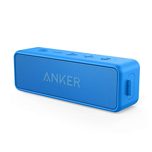 Anker SoundCore 2 12W Portable Wireless Bluetooth Speaker: Better Bass, 24-Hour Playtime, 66ft Bluetooth Range, IPX5 Water Resistance & Built-in Mic, Dual-Driver Speaker for Beach, Travel, Party