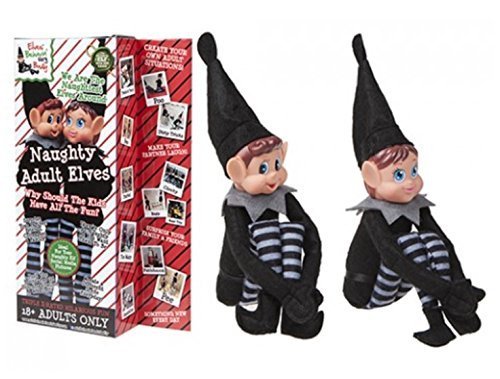 Set Of 2 Nouveauté Naughty Adult Strawf Elf de Noël - Boy & Girl