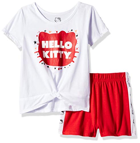 Hello Kitty Girls' Short Set with Embellished Fashion Top