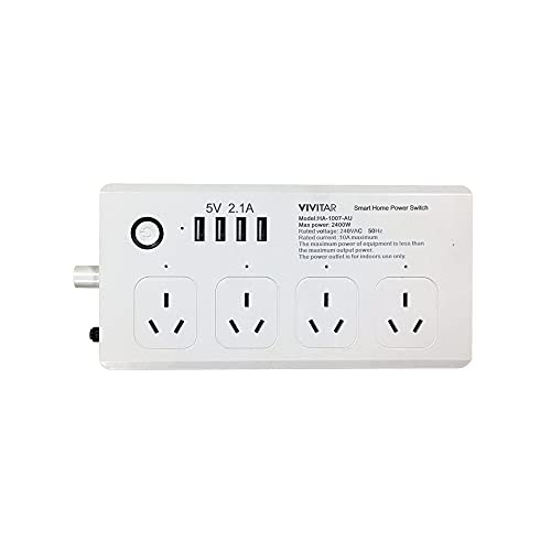 Vivitar Smart Home Power Strip, Multi Plug with 4 USB Ports (HA-1007)