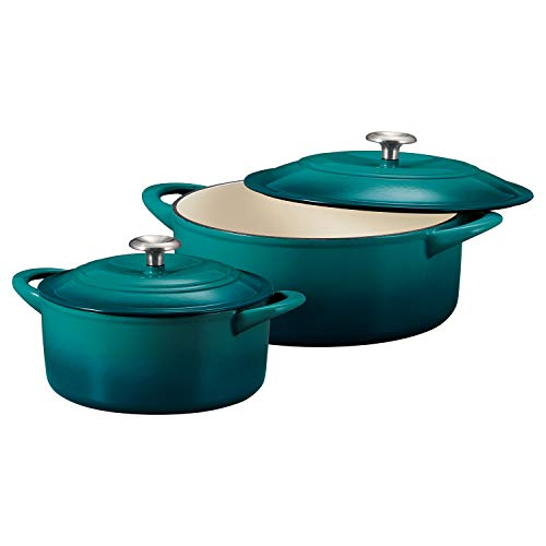 Book Cover Tramontina Set of two Dutch ovens, 7 qt. and 4 qt. color: Teal