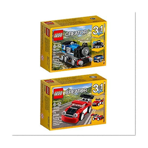 LEGO Creator Blue Express Red Racer Building Kit Bundle (143 Piece)