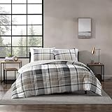 Eddie Bauer - Queen Comforter Set, Plaid Reversible Bedding, Stylish & Warm Home Decor (Normandy Grey, Queen)