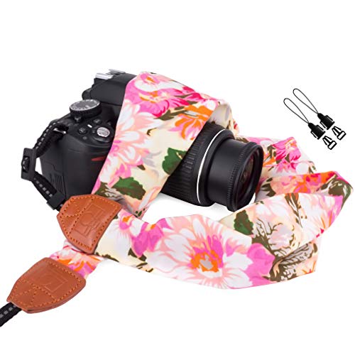 Elvam Scarf Camera Neck Shoulder Strap Belt for Women/Men Compatible with DSLR/SLR/DC/Instant Camera/Portable Printer/Phone Case, F