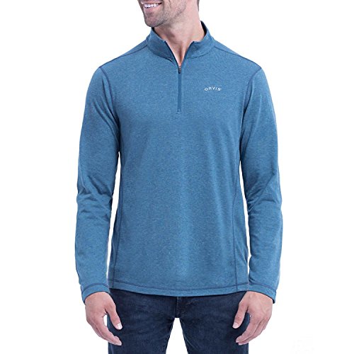 Orvis Men’s Sandy Point ¼ Zip Pullover (XL, Blue)