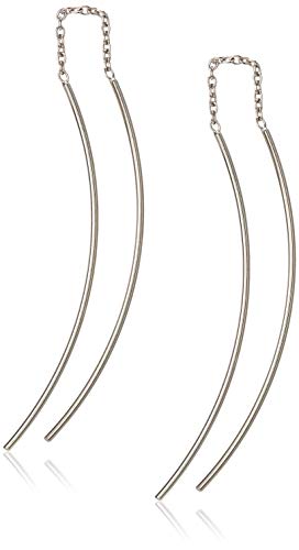 Sterling Silver Double Curved Threader Drop Earrings