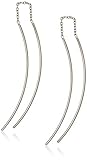 Sterling Silver Double Curved Threader Drop Earrings
