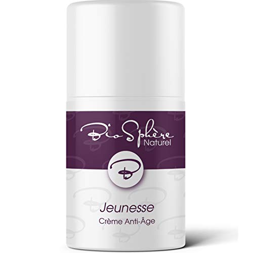 Organic Face Lotion for Women with 7x Organic Anti Aging Complex - Natural Anti Wrinkle Moisturizer for Face, Eyes, Neck - Natural Rose Scent - Jeunesse Creme Anti Age by BioSphere Naturel
